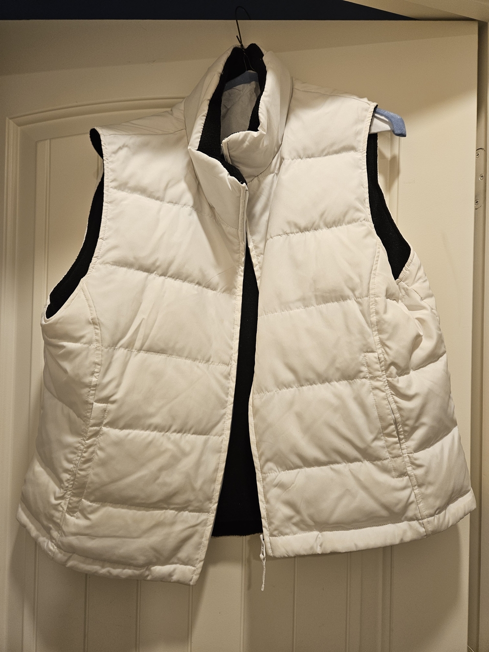 Athletic Works White Quilted Puffer Vest with High Collar